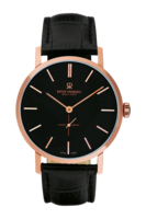 SPECIALITIES CLASSICAL 14 ROUND REVUE THOMMEN Ref. 17090.3567  rose gold plated - black leather