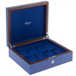 WATCH BOXES Rapport London Est. 1898 L401 HERITAGE BLUE 8 - Collector Box Finest Blue Cobalt Wood & Suede for 8 Timepieces