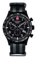 SWISS ALPINE MILITARY aviator chrono Ref. 1746.9677SAM  RHQ 5030.D Swiss Quartz Chronograph PVD black hi-tech