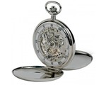 RAPPORT POCKET WATCHES DOUBLE HUNTER REF. PW91, MECHANICAL, SKELETON DIAL, STAINLESS STEEL, 52MM