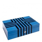 WATCH BOXES Rapport London Est. 1898 L440 LABYRINTH BLUE FINISHED SOLID WOOD COLLECTOR BOX FOR 10 TIMEPIECES