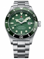 SWISS MILITARY BY CHRONO STEEL GREEN REF. SMA34075.03 AUTOMATIC DIVER 44MM 50ATM CAL. ETA 2824-2