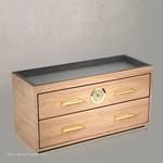ACCESSORIES & DESIGN HUMIDORS & CIGAR CASES WOLF DESIGNS - Two Drawer Humidor - Meridian Blonde - Ref. 460028