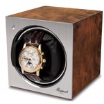 WATCH WINDERS Rapport London Est. 1898 W148 - Tetra Mono Watch Winder, aged walnut finish, aluminium front panel