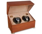 WATCH WINDERS Rapport London Est. 1898 W112 - PERPETUA II SATIN WALNUT DUO WATCH WINDER