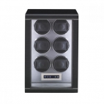 WATCH WINDERS Rapport London Est. 1898 W566 Formula Six Carbon Fibre - solid wood, black leather, interior lighting