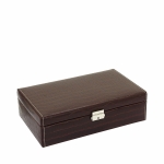 WATCH BOXES Friedrich|23 Le Croc 20122-3 for 10 watches - alligator design brown leatherette, beige interior